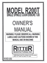 R200T Ritter Machinery Manual PDF Mid 2000's