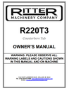R220T3 Ritter Machinery Manual Newer Models