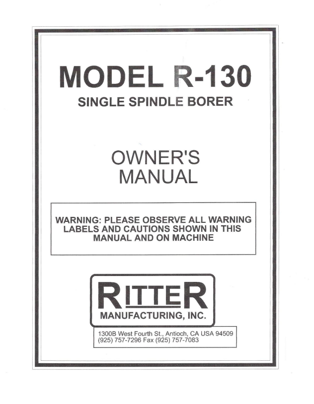 R130 Pre 2000's Models PDF Manual